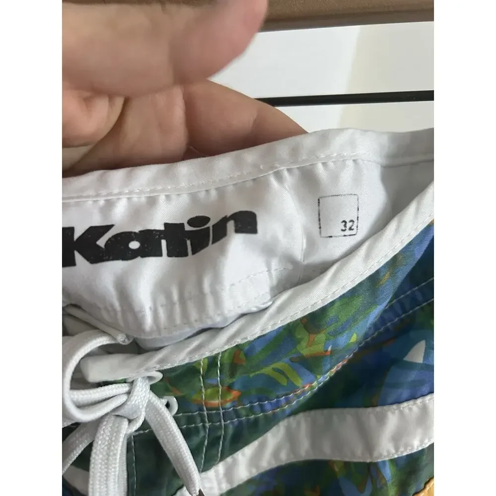 Katin Custom Fit Swim Trunks Mens 32 Tropical Board Shorts Surf USA Camu